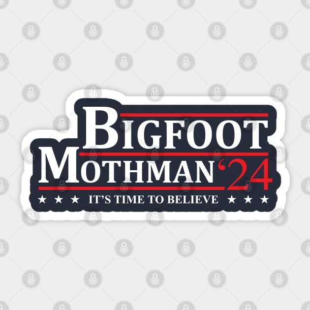 Bigfoot Mothman 2024 Presidential Election Campaign Sticker by Wasabi Snake